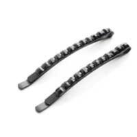 10只装发夹 顶夹边夹刘海小卡子夹子一字黑色 简约长镶钻头饰发卡 10只装