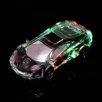 跑车型蓝牙音箱低音炮无线创意迷你车模七彩灯小汽车音响生日礼物 跑车黑色[七彩灯]无礼盒