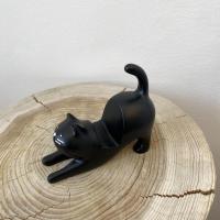 小麦子 可爱吐司伸懒腰猫咪手机支架桌面懒人摆件创意送礼物男女 伸懒腰黑猫手机支架