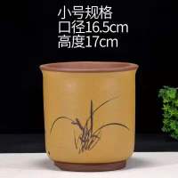 宣兴紫砂花盆,大号君子兰盆阳台桌面田园绿植陶瓷,绿萝大小花盆 福音黄色小号