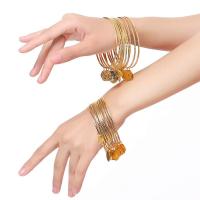 特价新疆舞民族舞肚舞蹈配饰印度舞演出服饰品摄影拍照手链手环22 金色(一包10个圈)