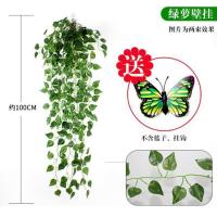 仿真植物壁挂吊篮藤条假花藤蔓绿植室内阳台客厅墙面装饰绿萝吊兰 清晰绿色 绿萝(2束)