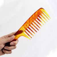 超大宽牛筋齿梳子女按摩梳头部经络大齿梳树脂家用头疗刮痧 牛筋梳大号