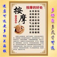 按摩的好处宣传好饱按摩图养生墙画推拿海报装饰画推拿店广告图 背胶(背面带胶-防水防晒) 30cm*40cm(偏小)