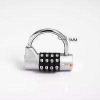 4/5位健身房密码锁橱柜大号更衣柜会所工具箱防盗窗大字挂锁锁头 银色四位【小号】
