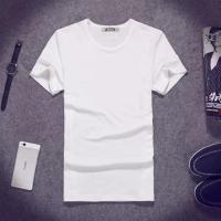 2021夏季男装休闲短袖t恤男生韩版印花T桖社会小伙修身半袖上衣潮 圆领白色 2XL
