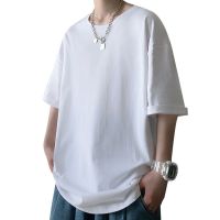 夏季短袖T恤男2021新款ins港风宽松印花圆领上衣服休闲男装体恤衫 TSJ526 2XL 145-160斤