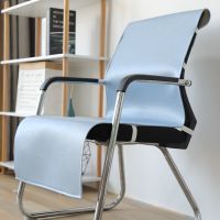 北极绒夏季冰丝椅垫防滑简约现代办公一体凳子坐垫餐椅垫老板椅垫 淡蓝+[600D高密度冰丝] 45*45(高密度冰丝)