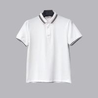 polo衫男士套装夏季短袖t恤男高档衣服潮流百搭帅气休闲短裤一套 白色上衣-单件 S