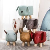 儿童动物换鞋墩子时尚创意大象小凳子家用脚凳卡通矮凳实木沙发凳[8月3日发完] 卡通 动物 随机一件