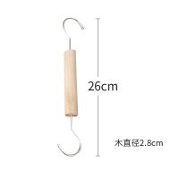 服装店挂钩s钩衣架挂衣钩陈列道具实木圆圈衣服裤架夹围巾架ins风 实木S钩（金色短钩） 1个装