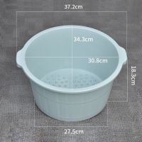 泡脚桶过小腿塑料超高足浴洗脚盆家用高深过膝足疗店按摩沐足宿舍 中号加厚 睿智蓝