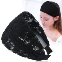 发箍女超宽带齿防滑发卡洗脸韩式发夹宽边蕾丝发带遮白发头饰头窟 大气黑