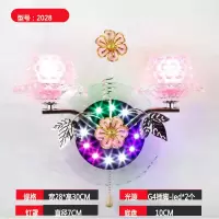 床头壁灯led创意水晶卧室床头客厅墙壁灯过道楼梯玄关壁灯 金色款粉圆球暖光LED带开关