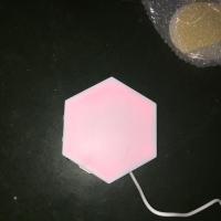 人体感应小夜灯壁灯家用客厅六边形触摸蜂巢拼接组合卧室创意灯具 白光 电源适配器