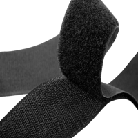 子母贴尼龙搭扣粘扣带魔术贴扎带自粘带强力宝宝衣服粘贴鞋子毛刺 黑色勾面+赠品 2cm宽(25米/盘)