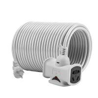 电动车充电线2/5/10/20/米家用排插延长线插座插线板接线板拖线板 灰白十四孔带指示灯 【全长2米】