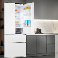 [预售9月初发]松下冰箱大白PRO NR-EW46TGB-W 家用多门冰箱四开门一级能效双系统双循环超薄嵌入法式冰箱