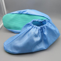 [天龙堂威]防静电鞋套软底防滑耐磨短筒无尘车间鞋套电子厂条纹工作可清洗