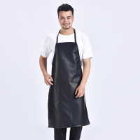 [天龙堂威]男女厨房围裙定做防油 黑色PU围裙工厂皮围裙10条/包