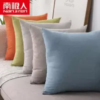 素色混纺棉麻加厚正方形靠枕纯色家用沙发靠垫大抱枕客厅靠背枕垫