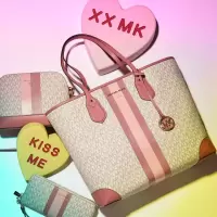 迈克·科尔斯(MICHAEL KORS) 女包新款 Eva系列 大号徽标条纹托特包女士手提包斜挎包 日常时尚 出勤百搭