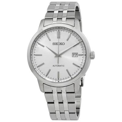 精工(Seiko) 男士Essentials 不锈钢银色表盘时尚经典商务机械手表SRPH85K1