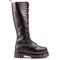 正品进口Dr Martens Audrick 20 孔眼靴子黑色长筒靴女款英伦风鞋靴软硬皮经典款鞋靴