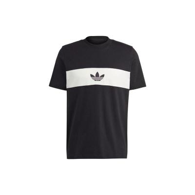 阿迪达斯三叶草Adidas Originals男款印花美式复古圆领正肩袖T恤黑色HZ0703