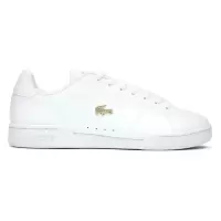 Lacoste女款休闲板鞋白色真皮拼接金属元素橡胶底系带运动鞋
