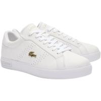 LacosteLacoste女款Powercourt2.0休闲板鞋金点缀皮革拼接橡胶底