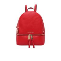 迈克·科尔斯(MICHAEL KORS)红色真皮双肩包大容量拉链隔层可调节肩带户外通勤背包