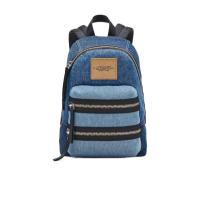 MARC JACOBS拼色牛仔背包中号可调节肩带多口袋设计女士通勤手提斜挎两用