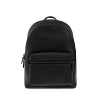 COACH男款皮质logo设计拉链前袋可调节肩带商务休闲双肩包