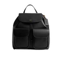 COACH女款真皮可调节肩带磁扣抽绳cm多功能双肩包