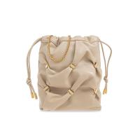 Salvatore Ferragamo女士软皱质感桶形手提斜挎包 高品质小牛皮金饰多功能收纳