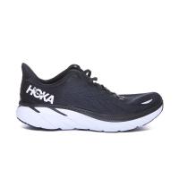 Hoka One One男士户外休闲鞋透气网布运动鞋经典黑色白底设计