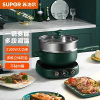 苏泊尔(SUPOR)电磁炉套装智能电磁灶火锅家用多段调温实时测温防溢小型多功能电火锅涮蒸炖煎一体炉灶C21-ICD33