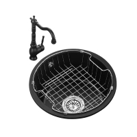 欧琳(OULIN) 黑色石英石水槽S101-01厨房洗菜盆