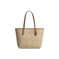 COACH/蔻驰City 23经典老花按扣托特包Tote包购物袋皮革单肩包小号女款