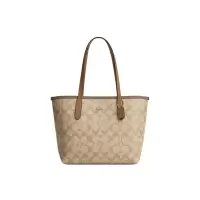 COACH/蔻驰City 23经典老花按扣托特包Tote包购物袋皮革单肩包小号女款