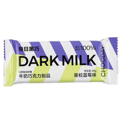每日黑巧牛奶巧克力制品(果粒蓝莓味)30g