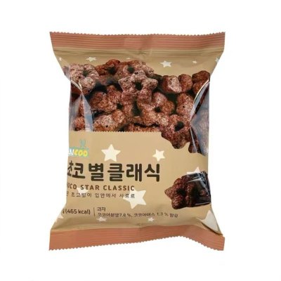 韩国进口涞可 巧克力味五角星甜甜圈76g