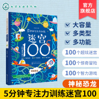 正版 5分钟专注力训练迷宫100 神秘恐龙 儿童迷宫益智书 儿童逻辑迷宫书 3-6-9岁益智书迷宫大探险书迷宫游戏书 儿