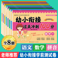 幼小衔接冲刺100分全套8册 幼小衔接教材全套 一日一练拼音数学语言幼升小大班学前班练习册 10 20以内加减法天天练幼