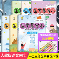6册全生字摹写本一二三年级小学生书法同步识字本生字摹写本控笔训练字帖本人教描写偏旁部首字帖本一日一练硬笔小学二年级R