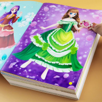 全6册儿童美少女公主换装贴纸书女孩趣味粘贴贴画书2-6岁儿童益智玩具贴纸书幼儿贴贴画益智游戏女孩小公主趣味粘贴亮闪闪换