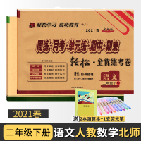 【正版】全2册 2021春二年级下册语文人教+数学北师大试卷 模拟试卷手拉手轻松全优练考卷小学教辅同步