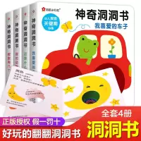 [正版]神奇洞洞书全4册 0-3岁幼儿儿童立体书早教卡片书 早教益智启蒙认知看图识字识物识颜色 幼小衔接翻翻书婴儿撕不烂