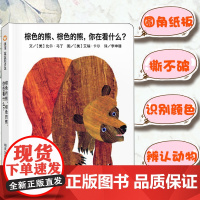 B[正版][超厚纸张撕不烂]精装绘本纸板书 信谊宝宝起步走棕色的熊棕色的熊你在看什么? 书籍 0-3-6周岁儿童明